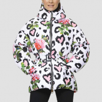 Пуховик Marco del Forte NICOLETTA-108 Scuro бел+роз