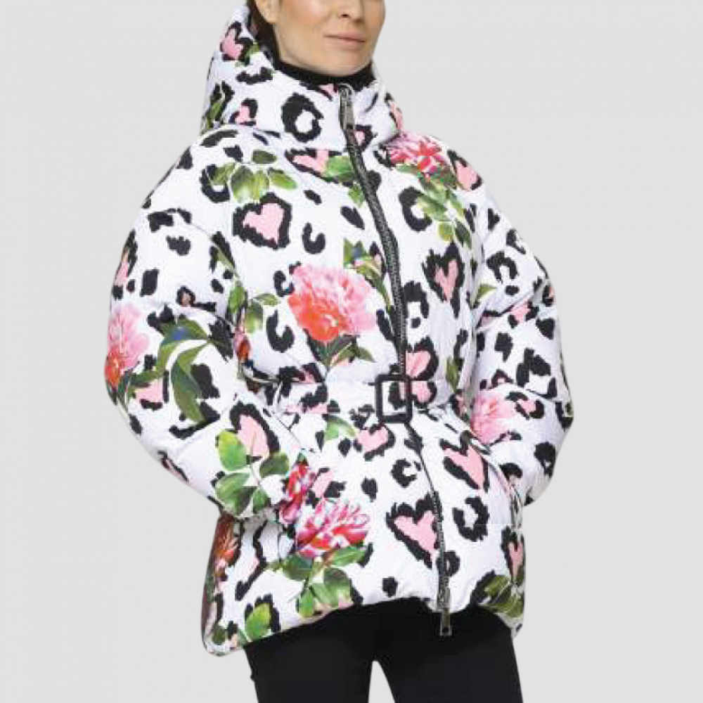 Пуховик Marco del Forte NICOLETTA-108 Scuro бел+роз