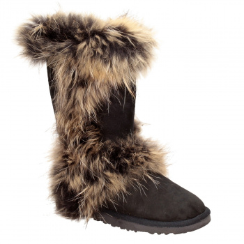 Угги UGG 6030 з.ч.+беж.енот