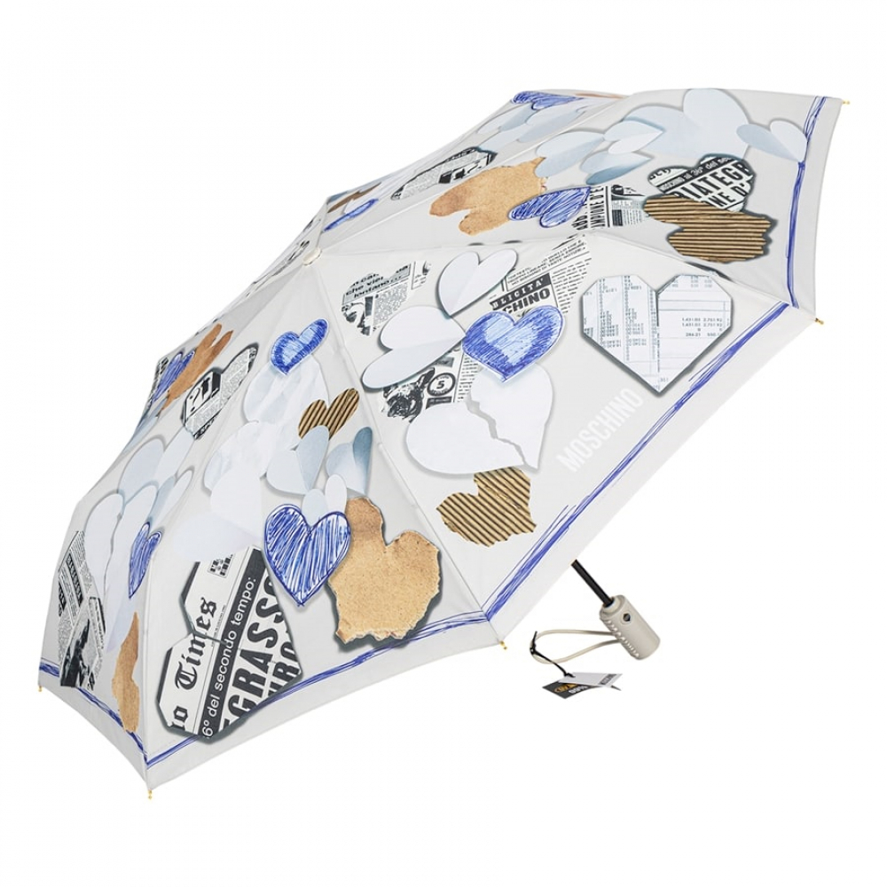 Парасолька автомат Moschino 8946OPENCLOSE D беж/сер