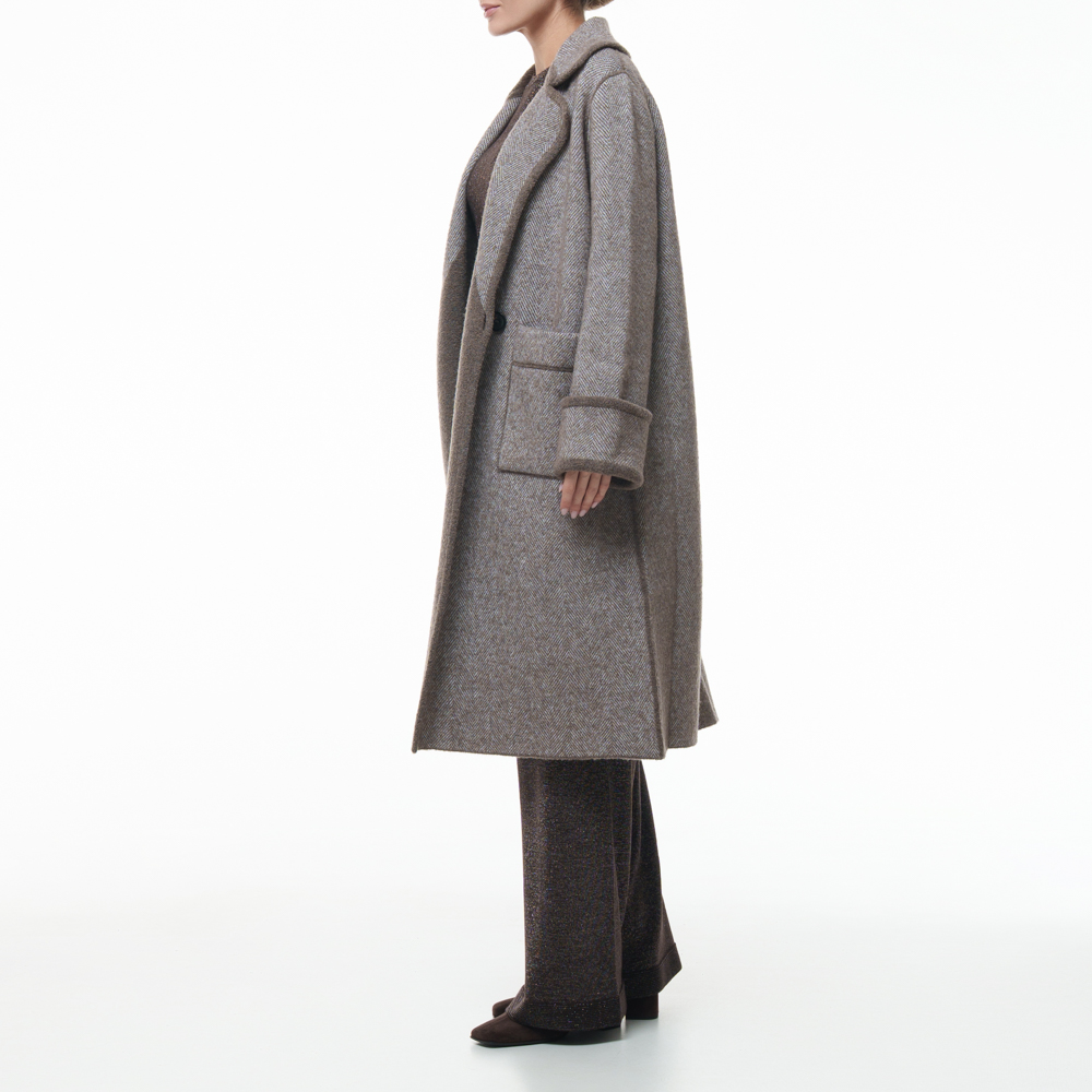 Пальто D.Exterior 61544-16 беж/бел