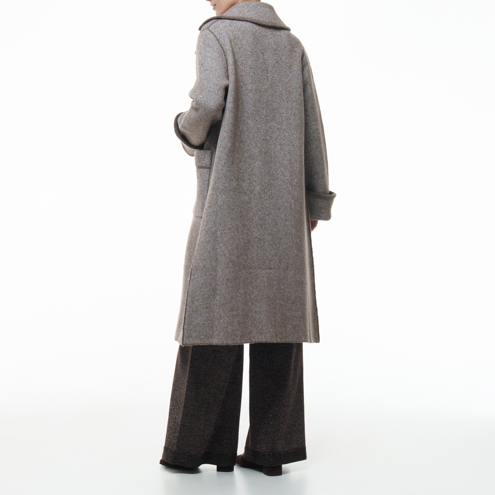 Пальто D.Exterior 61544-16 беж/бел