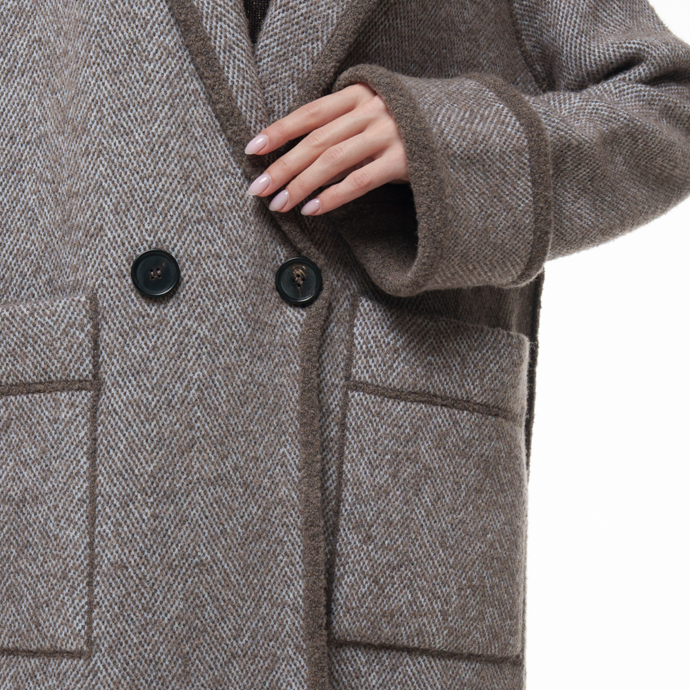 Пальто D.Exterior 61544-16 беж/бел